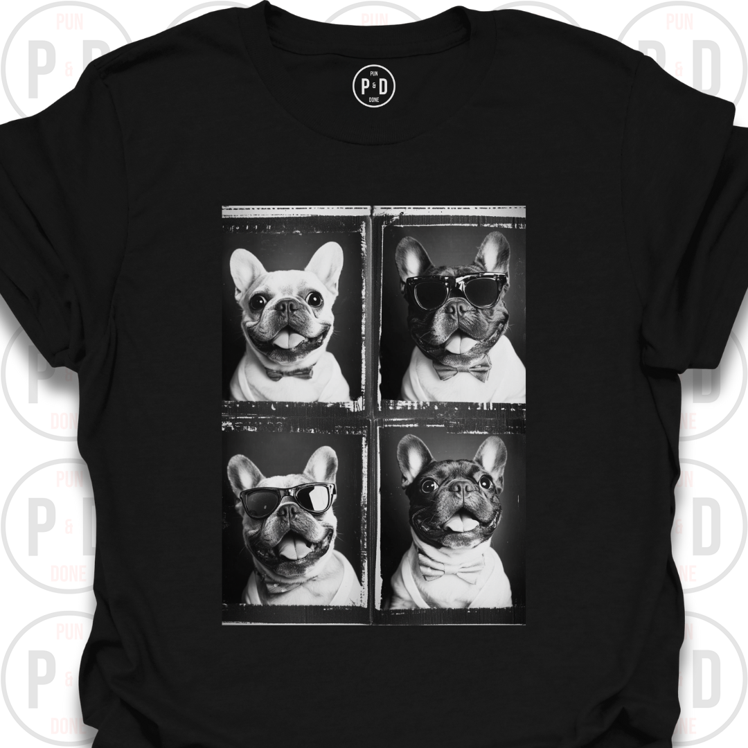 Retro Photobooth Happy Frenchies, T-Shirt