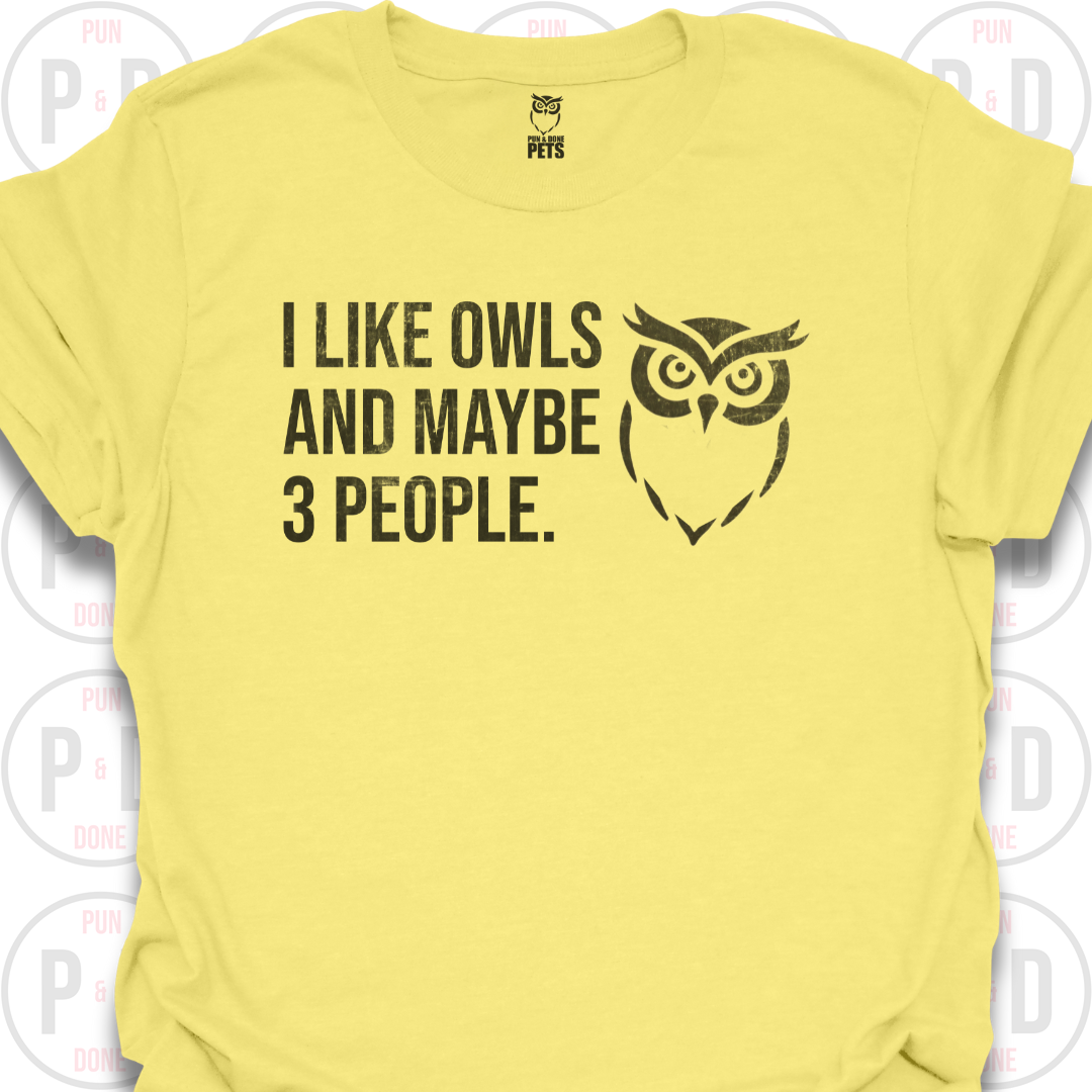Owls and Maybe 3 People, T-Shirt (Distressed)