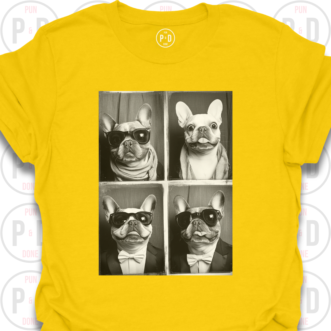 Retro Photobooth Fancy Frenchies, T-Shirt