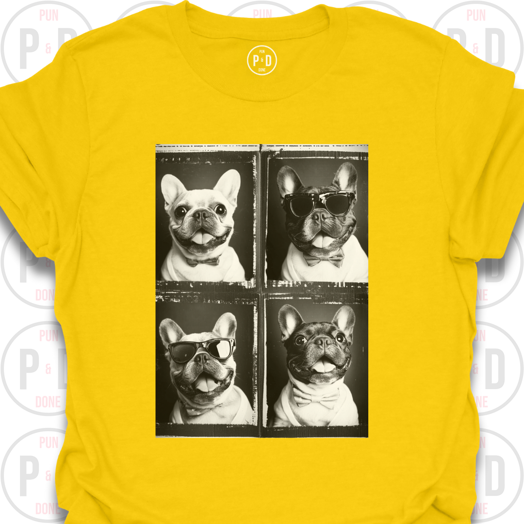 Retro Photobooth Happy Frenchies, T-Shirt