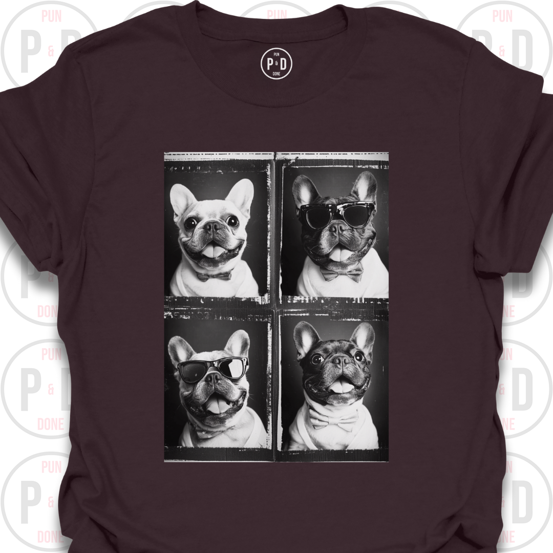 Retro Photobooth Happy Frenchies, T-Shirt