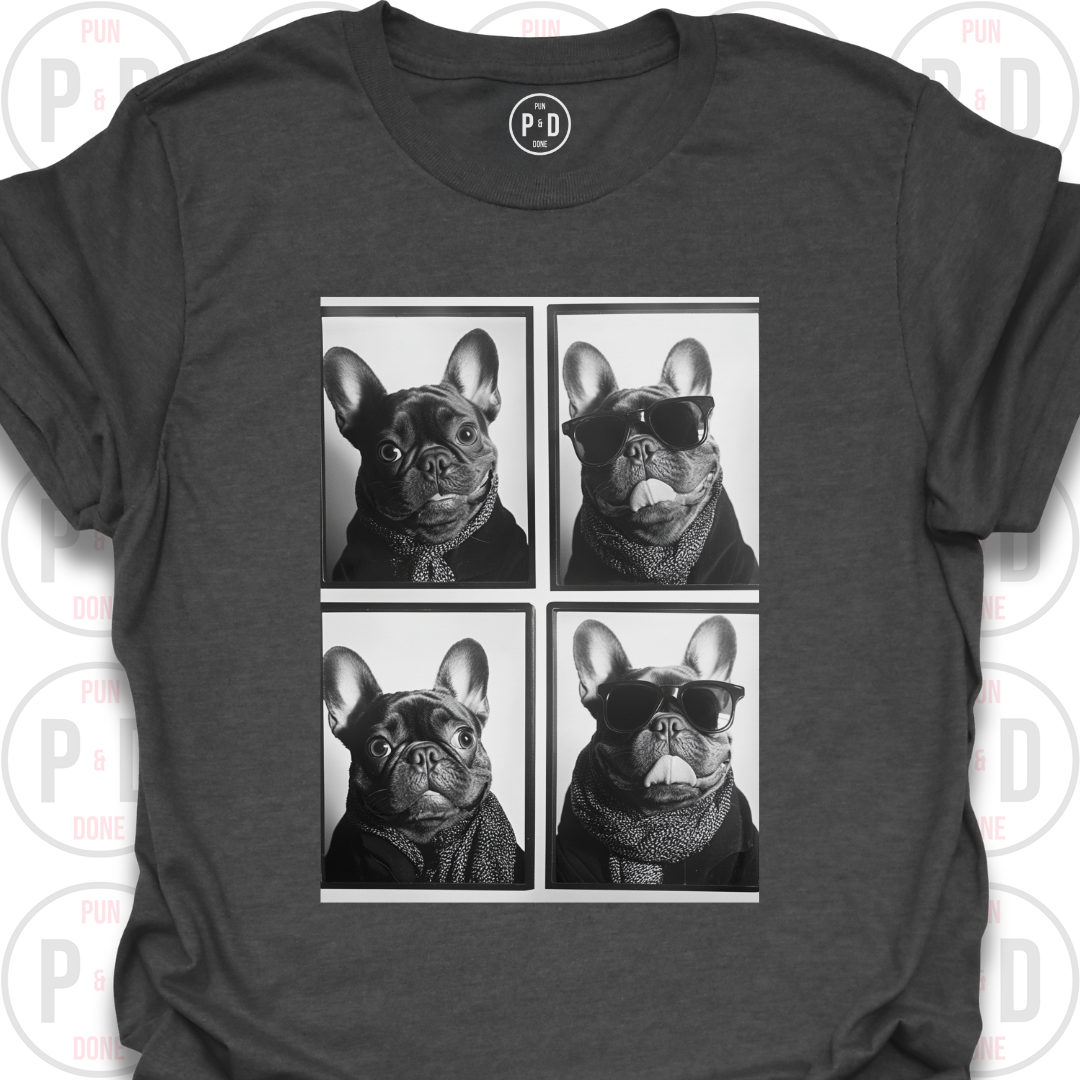 Retro Photobooth Bewildered Frenchies, T-Shirt