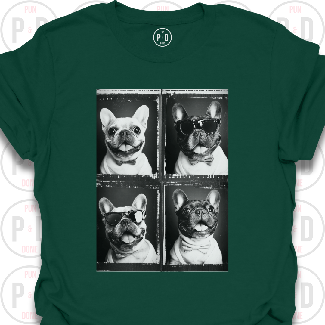 Retro Photobooth Happy Frenchies, T-Shirt