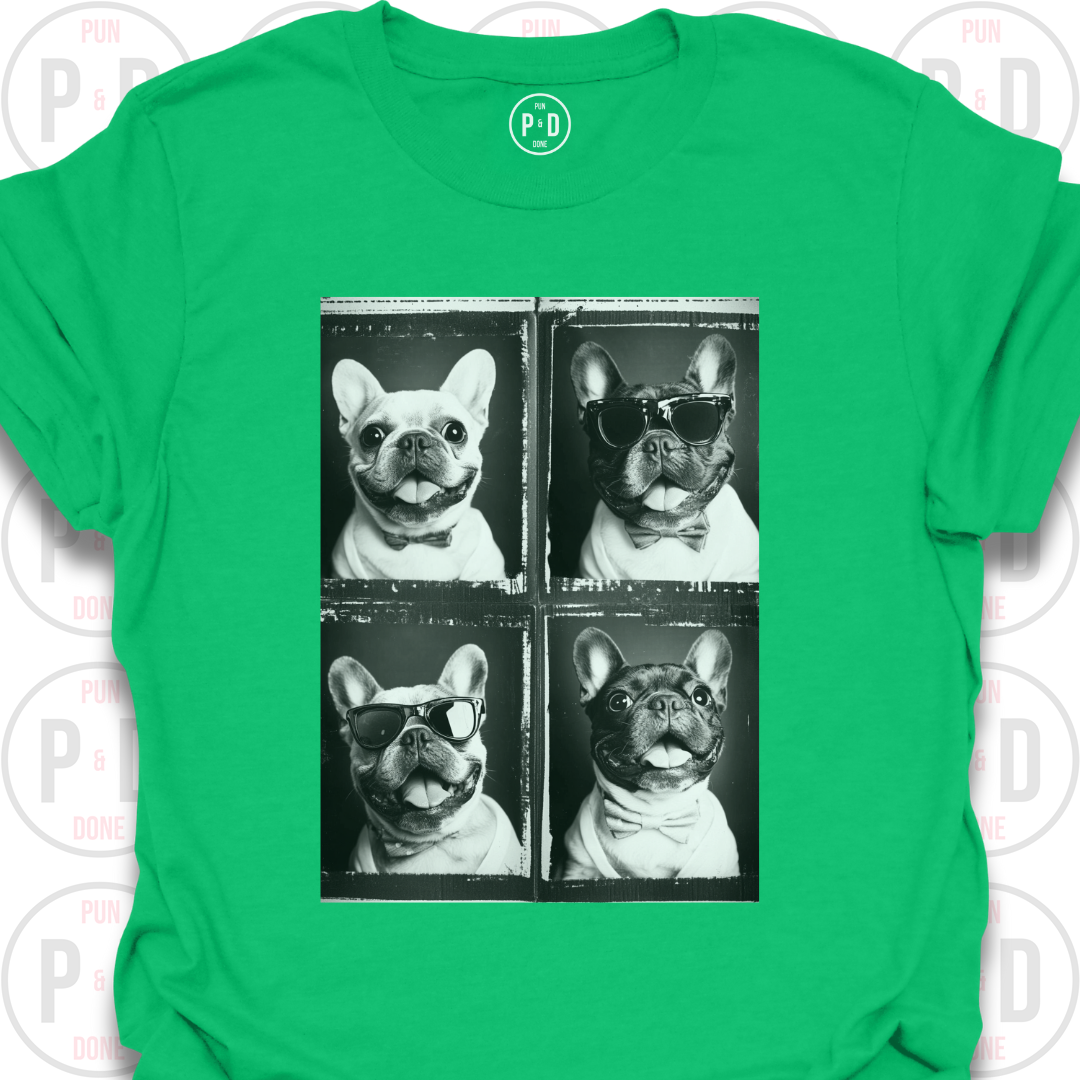 Retro Photobooth Happy Frenchies, T-Shirt