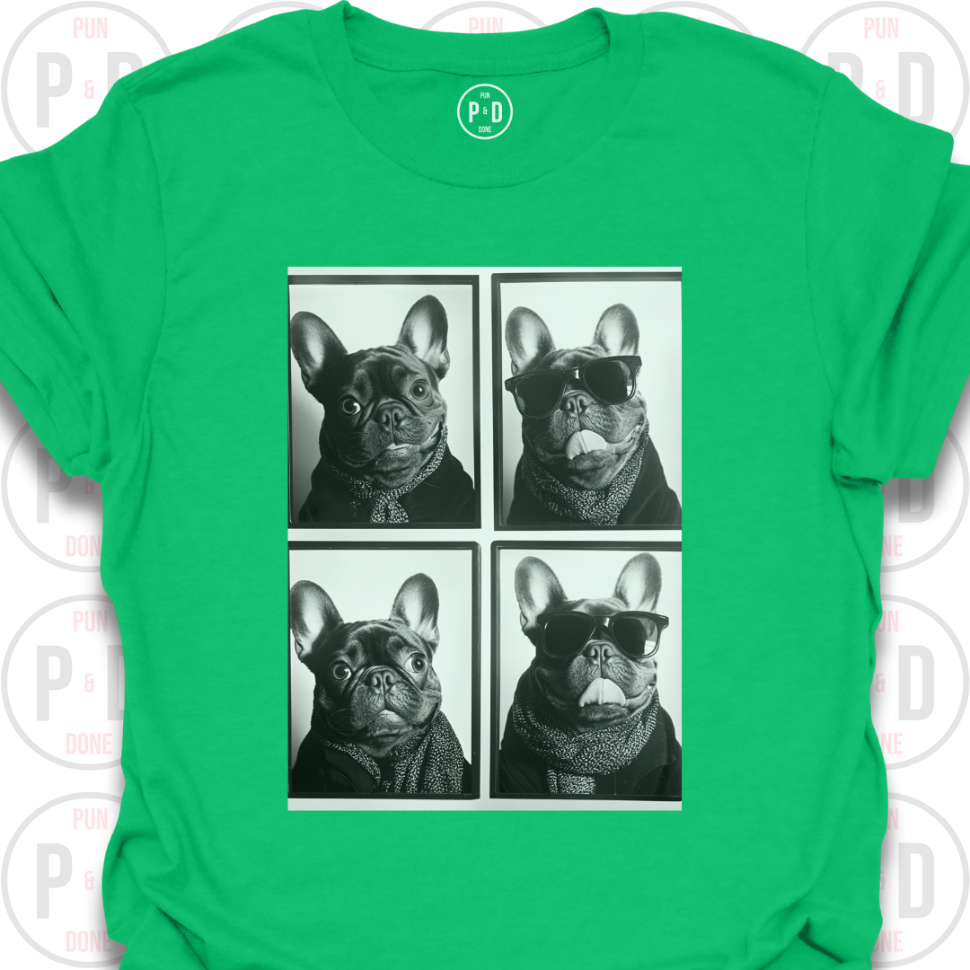 Retro Photobooth Bewildered Frenchies, T-Shirt