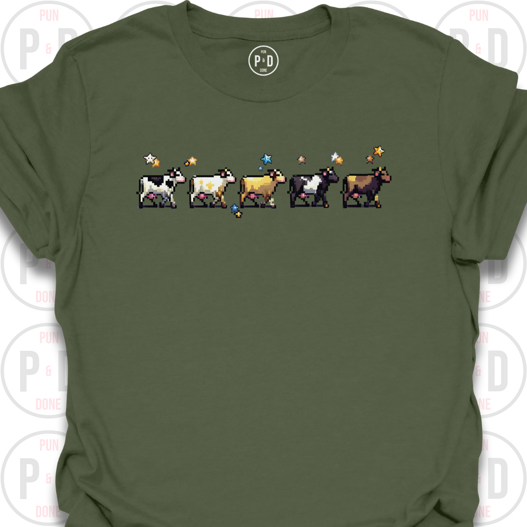 8-Bit Cows, T-Shirt