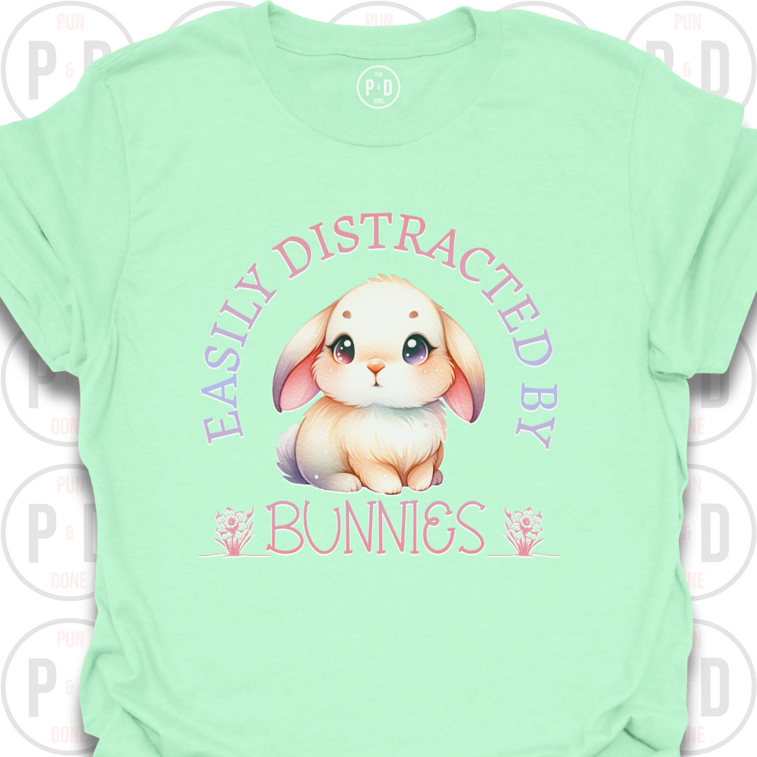 Easily Distracted by Bunnies, T-Shirt
