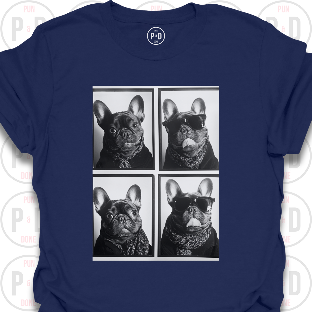 Retro Photobooth Bewildered Frenchies, T-Shirt