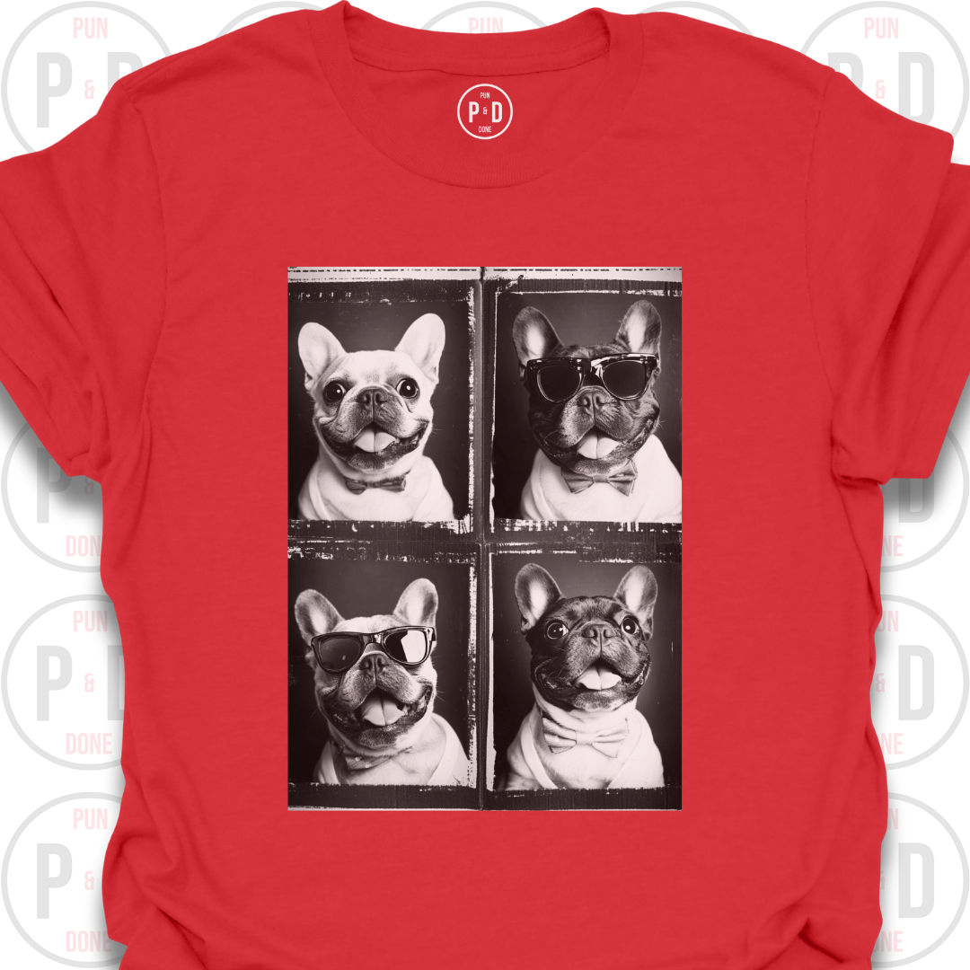 Retro Photobooth Happy Frenchies, T-Shirt