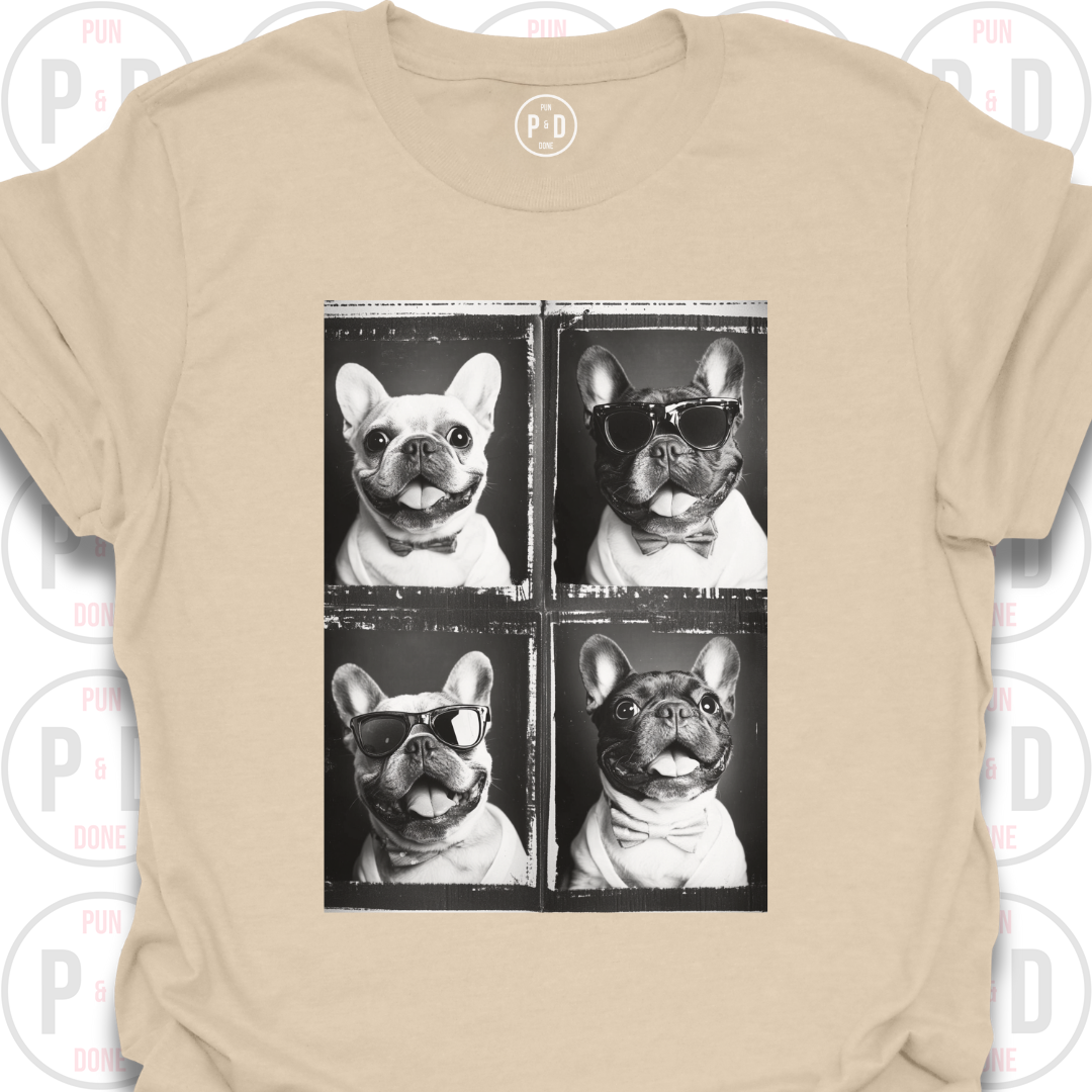 Retro Photobooth Happy Frenchies, T-Shirt