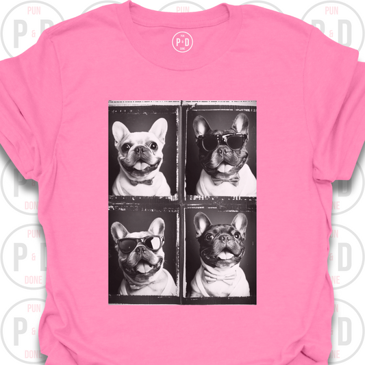 Retro Photobooth Happy Frenchies, T-Shirt