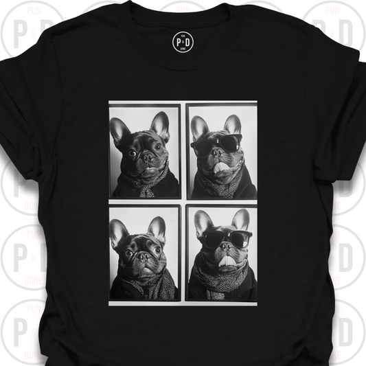 Retro Photobooth Bewildered Frenchies, T-Shirt