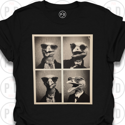 Retro Photobooth Ostrich, T-Shirt
