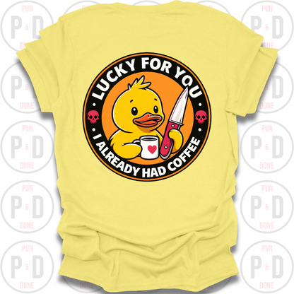 Lucky For You, Duck, T-Shirt (Front/Back)