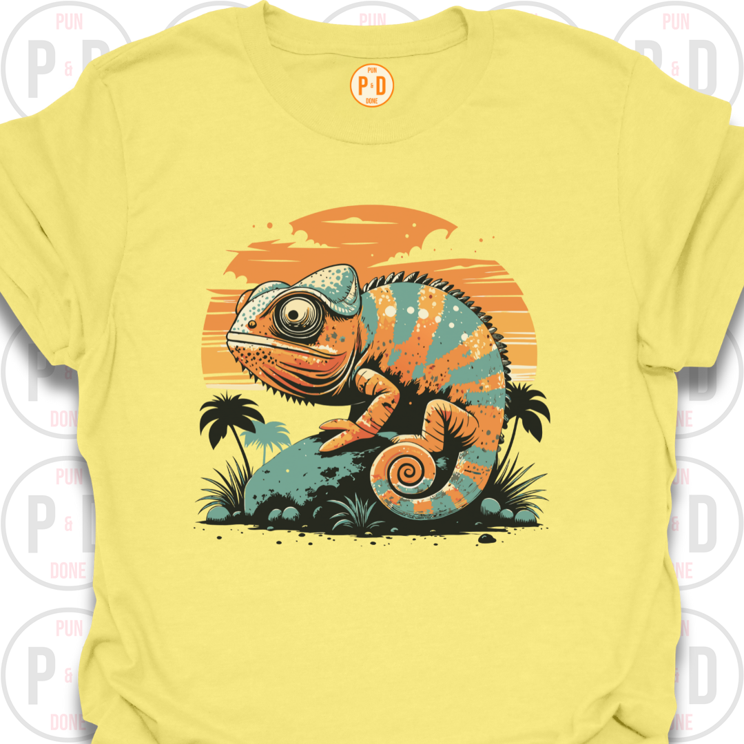 Chameleon Retro Sunset, T-Shirt