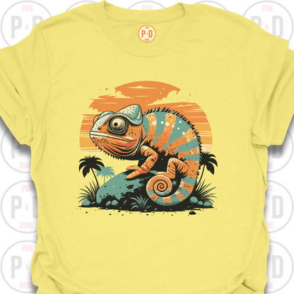 Chameleon Retro Sunset, T-Shirt