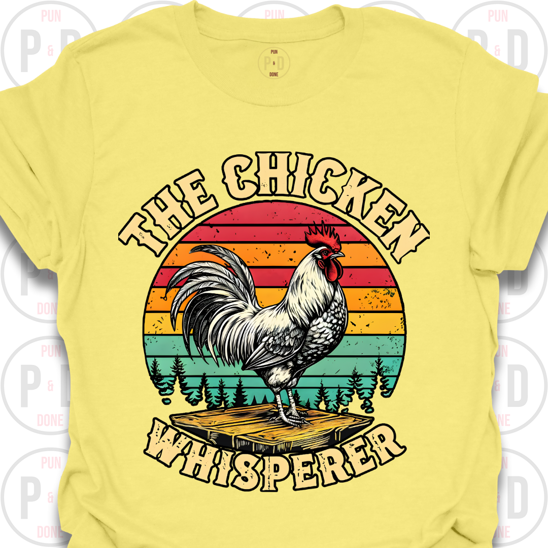 Retro Sunset Rooster, T-Shirt