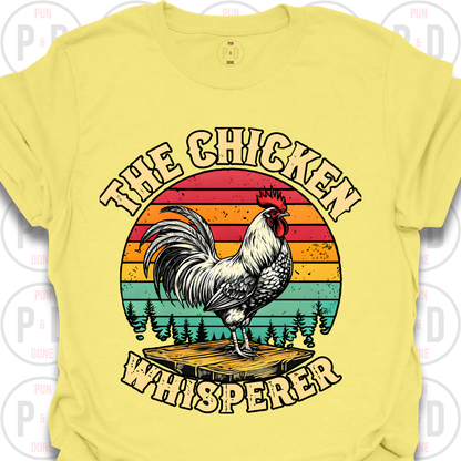Retro Sunset Rooster, T-Shirt