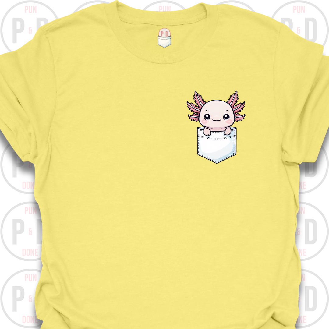 Peek-a-Boo Pocket, Axolotl, T-Shirt
