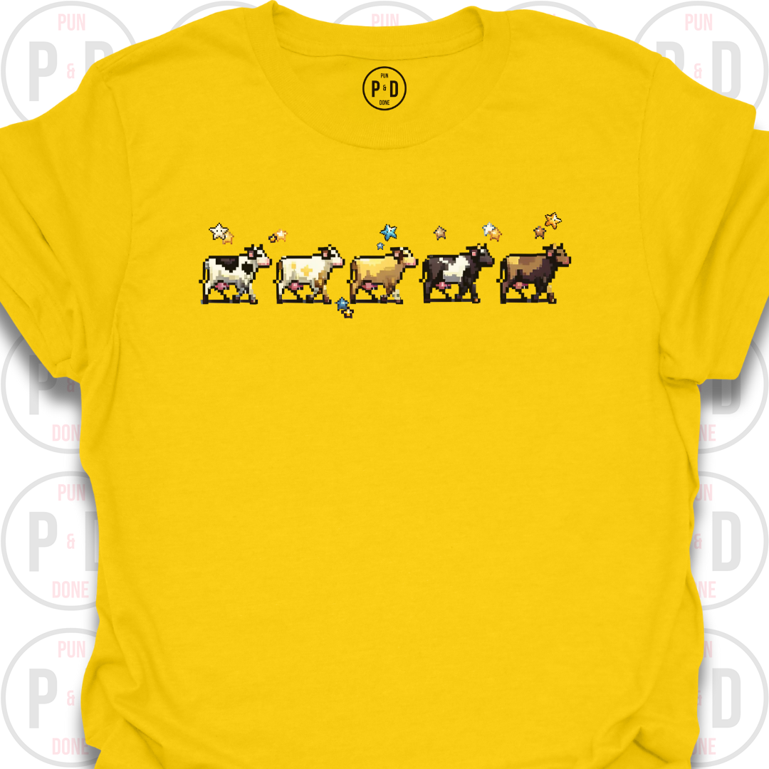 8-Bit Cows, T-Shirt