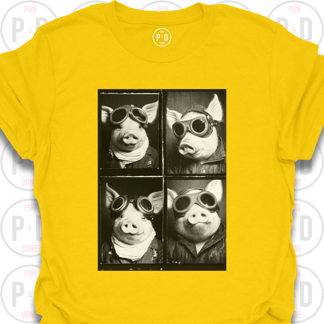 Retro Photobooth Pig, T-Shirt