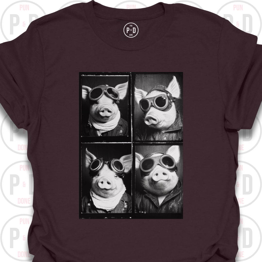 Retro Photobooth Pig, T-Shirt