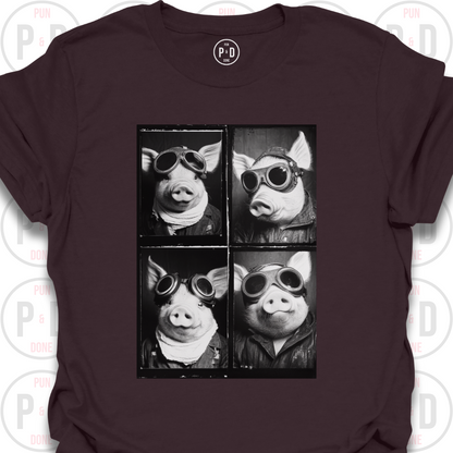 Retro Photobooth Pig, T-Shirt