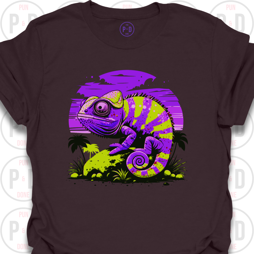 Chameleon Retro Sunset, T-Shirt