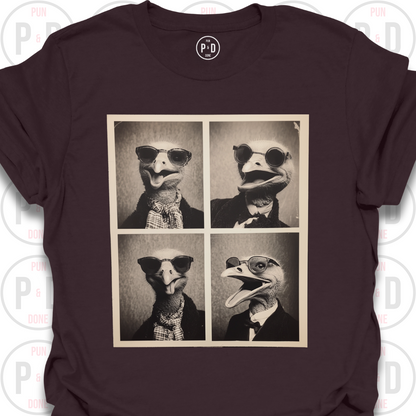Retro Photobooth Ostrich, T-Shirt