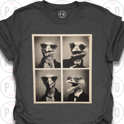 Retro Photobooth Ostrich, T-Shirt