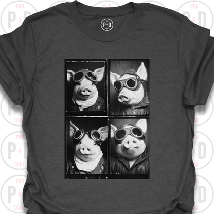 Retro Photobooth Pig, T-Shirt