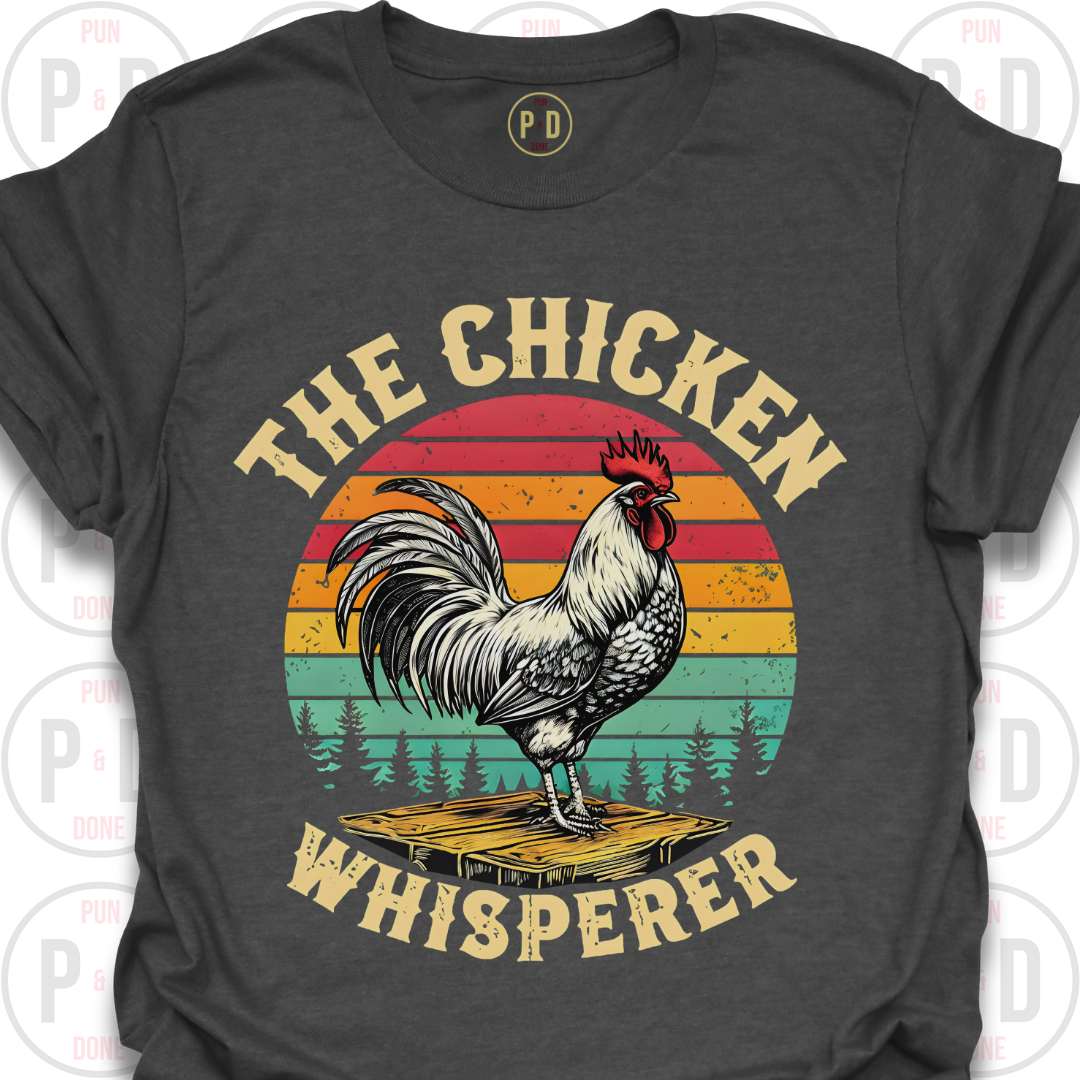 Retro Sunset Rooster, T-Shirt