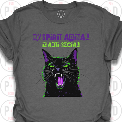 Anti-Social Spirit Animal, Black Cat, T-Shirt