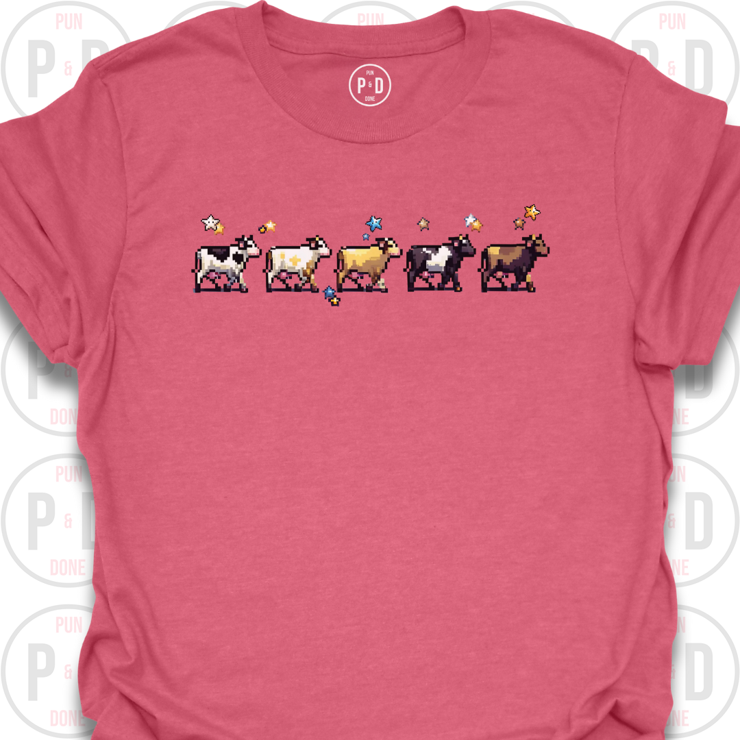 8-Bit Cows, T-Shirt