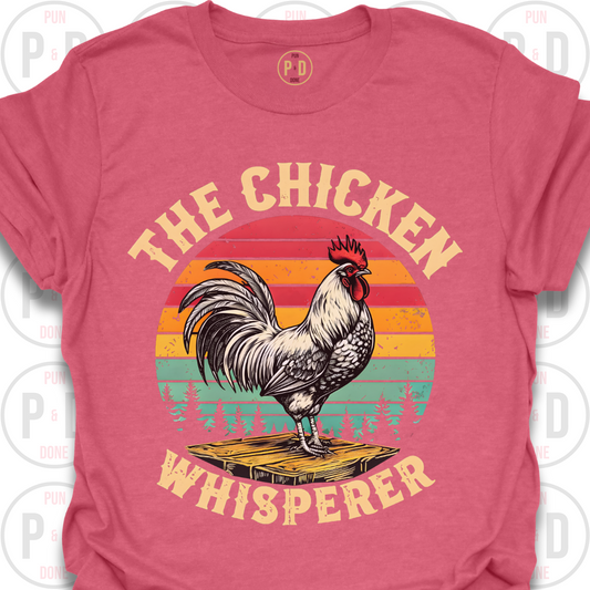 Retro Sunset Rooster, T-Shirt