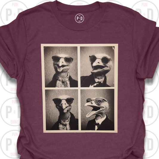 Retro Photobooth Ostrich, T-Shirt