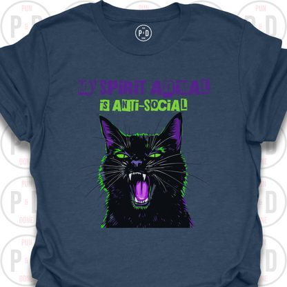 Anti-Social Spirit Animal, Black Cat, T-Shirt