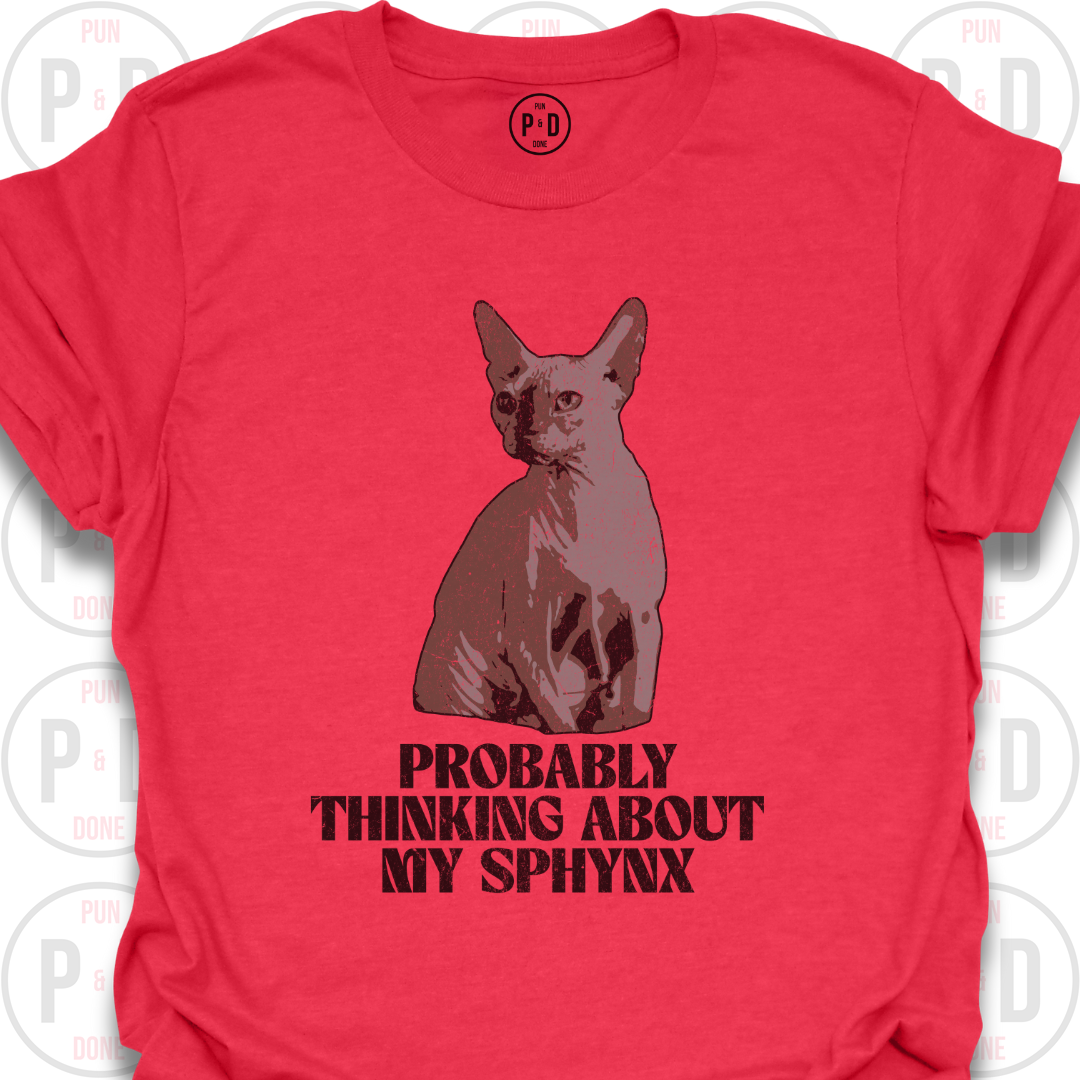 Probably Thinking About My Sphynx, T-Shirt