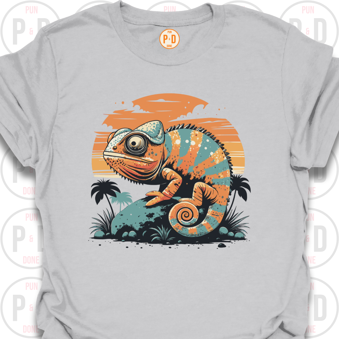 Chameleon Retro Sunset, T-Shirt