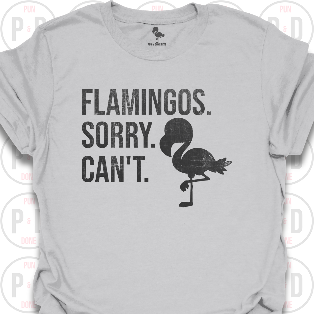 Flamingos. Sorry. Can't. T-Shirt (Distressed)
