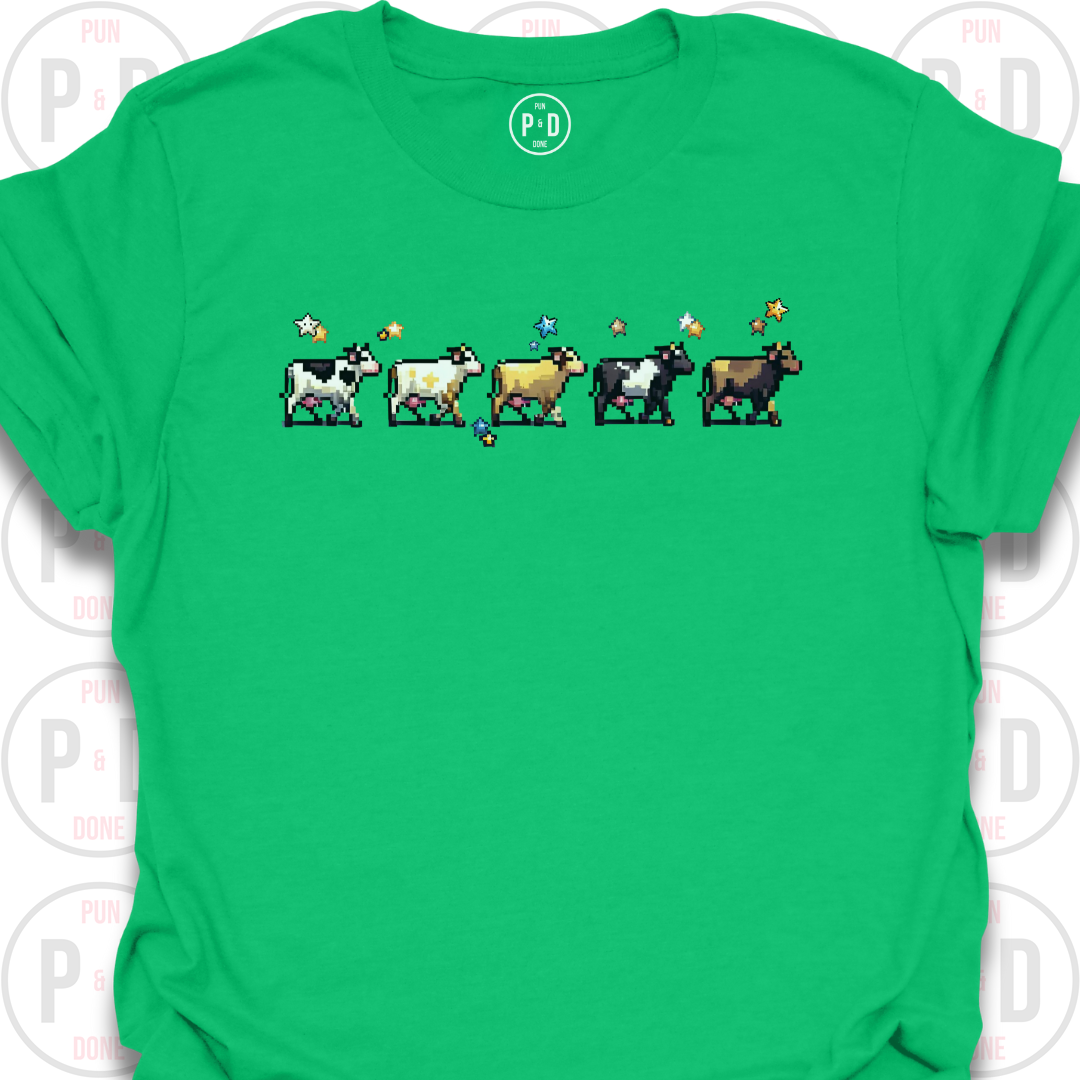 8-Bit Cows, T-Shirt