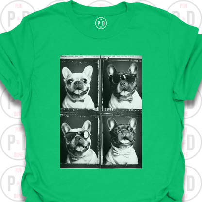 Retro Photobooth Happy Frenchies, T-Shirt