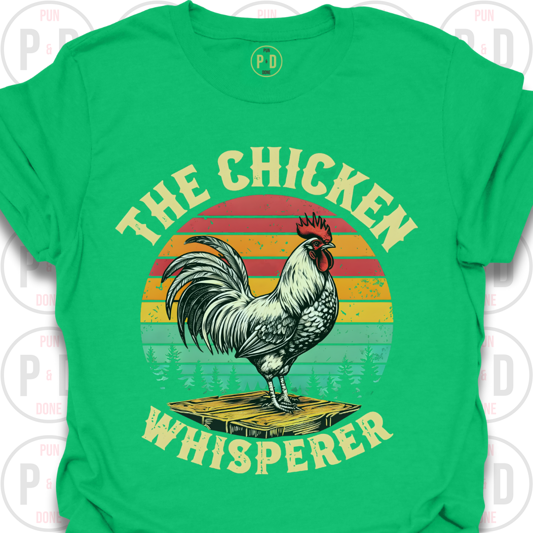 Retro Sunset Rooster, T-Shirt