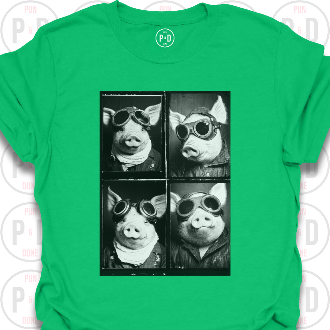 Retro Photobooth Pig, T-Shirt