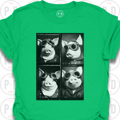 Retro Photobooth Pig, T-Shirt