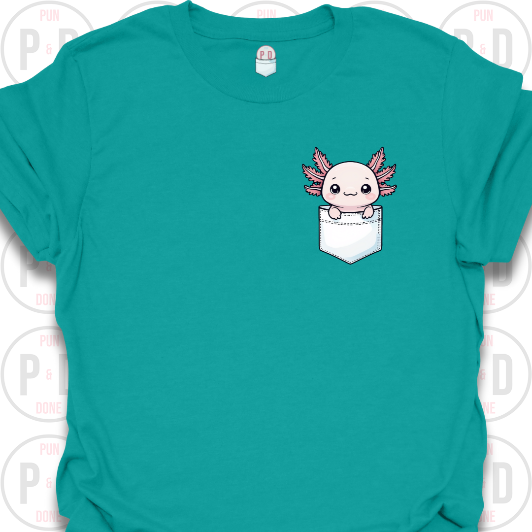 Peek-a-Boo Pocket, Axolotl, T-Shirt