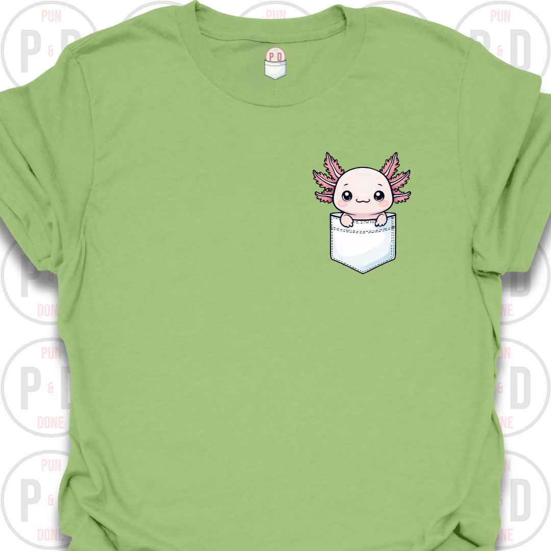 Peek-a-Boo Pocket, Axolotl, T-Shirt