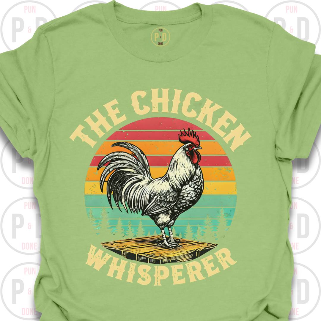Retro Sunset Rooster, T-Shirt
