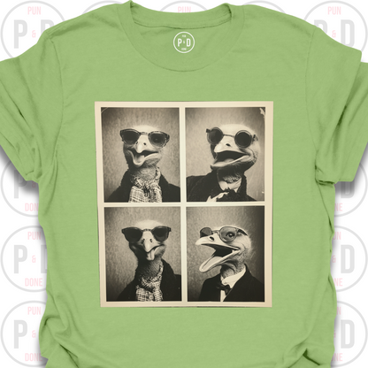 Retro Photobooth Ostrich, T-Shirt