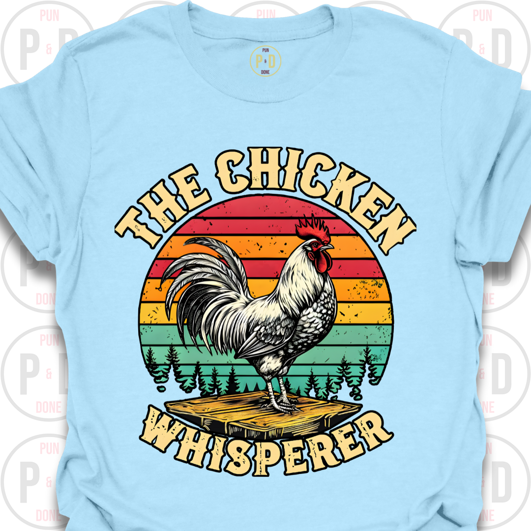 Retro Sunset Rooster, T-Shirt